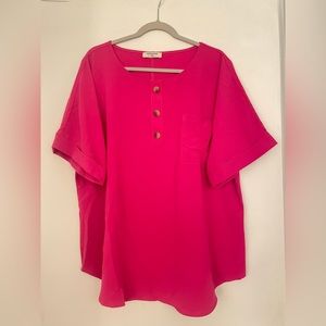 Hot pink 2X Zenana top
